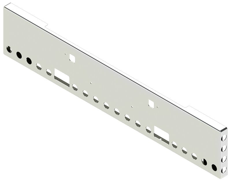 Bumper For KENWORTH, KW, W990, 2018-2026, 18", BOXED END, CHROME, FOG HOLES, TOW HOLES, LIGHT HOLES, 7ga