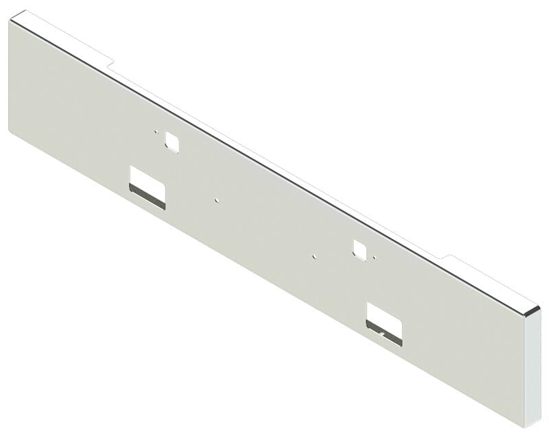 Bumper For KENWORTH, KW, W990, 2018-2026, 18", BOXED END, CHROME, FOG HOLES, TOW HOLES, 7ga