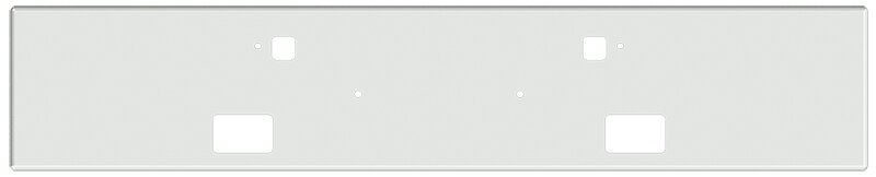 Bumper For KENWORTH, KW, W990, 2018-2026, 18", BOXED END, CHROME, FOG HOLES, TOW HOLES, 7ga